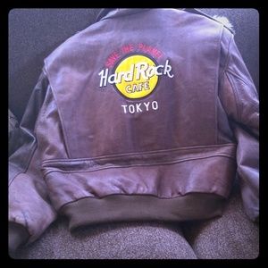 Hard Rock Cafe Tokyo Leather Bomber Jacket